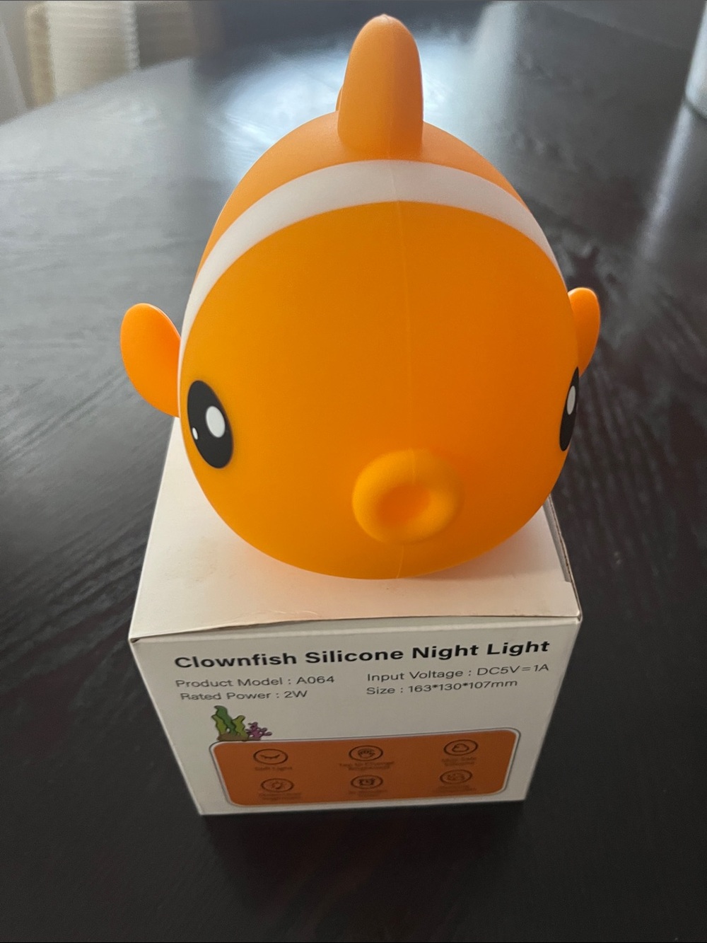 Clownfish Silicone Night Light - Orange